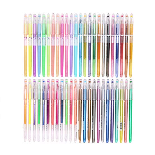 Amazon | 48色 メタリック ネオン パステル ラメ インクゲルペン お